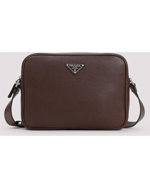 Prada Logo Crossbody Bag - Brown