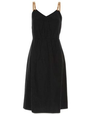 Prada Linen Blend Dress - Black