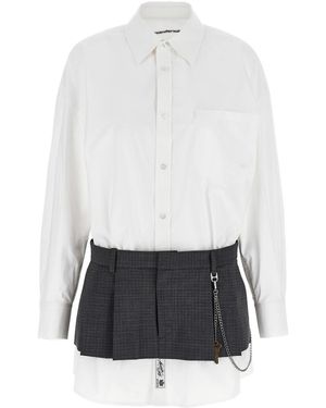 Alexander Wang Prestyled Knit Vest Shirt in White | Lyst