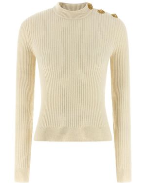 Balmain Ribbed Sweater - Natural