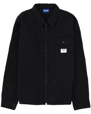 HUGO Solid Shirt Collar Jacket - Black