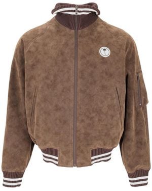 Palm Angels Mock Collar Jacket - Brown