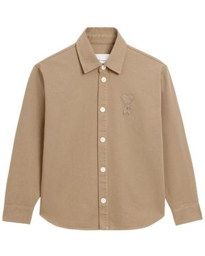 Ami Paris Knitted Adc Overshirt - Natural