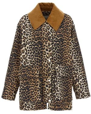 Ganni Printed Canvas Midi Jacket - Multicolour