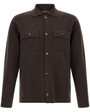 Zanone Button-Up Cardigan - Black