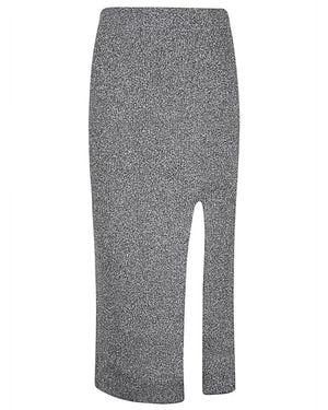 Circus Hotel Dark Viscose Midi Skirt - Grey