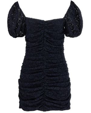 ROTATE BIRGER CHRISTENSEN Ruched Lace Mini Dress - Blue