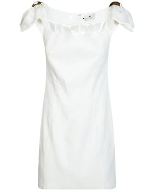 Elisabetta Franchi Scoop Neck Mini Dress - White