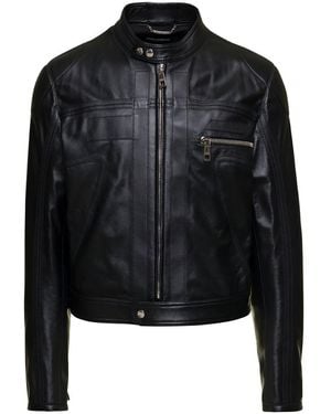 Dolce & Gabbana Mandarin Collar Jacket - Black