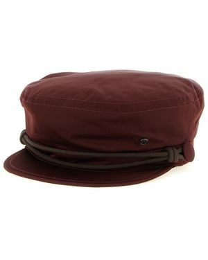 Maison Michel Burgundy Logo Bakerboy Hat - Purple