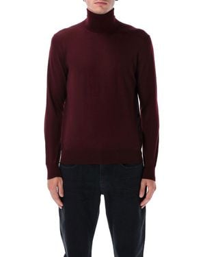 Saint Laurent High Neck Pullover - Red
