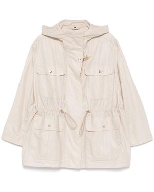 Fay Linen And Cotton Blend Jacket - Natural
