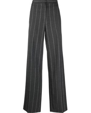 Stella McCartney Wide Leg Pinstripe Trousers - Grey