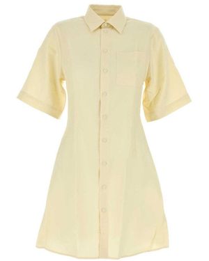 Ami Paris Wool Shirt Dress - Yellow