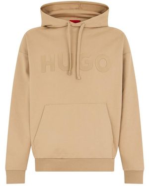 HUGO Logo Regular Hoodie - Natural