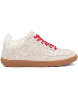 Ganni Natural Lace Up Trainers - Pink