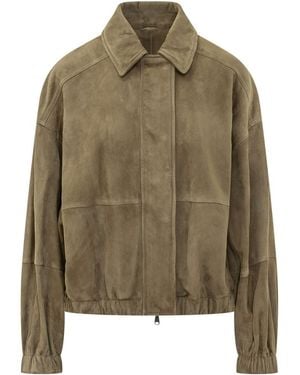 Brunello Cucinelli Solid Shirt Collar Jacket - Green
