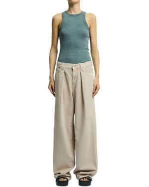 Haikure Candy Twill Wide Pants - Natural