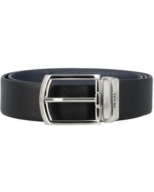 Prada Reversible Textured Belt - Black