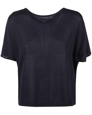 Base London Cotton Blend Top - Blue