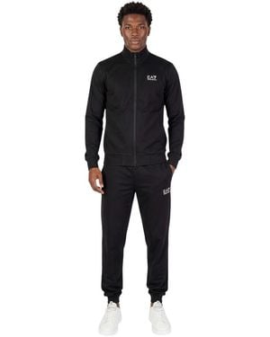 EA7 Cotton Logo Tracksuit - Black