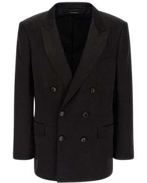 Tom Ford Double Breasted Blazer - Black