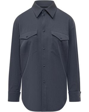 KENZO Overshirt With Pocket Detail And Buttons - Blue