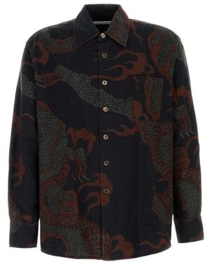 Our Legacy Multicolor Printed Cotton Shirt - Black