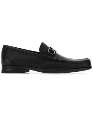 Ferragamo Textured Loafers - Black