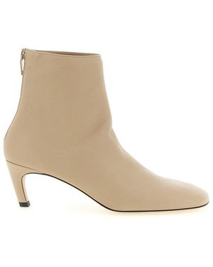 TOTEME Leather Ankle Boots - White