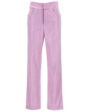 GIUSEPPE DI MORABITO Crystal-Embellished Cotton-Blend Pants - Pink
