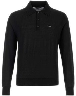 Prada Shirt Collar Polo - Black