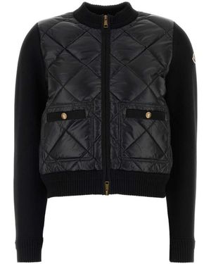 Moncler Quilted Mock Collar Jacket - Black