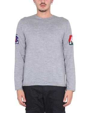 Comme des Garçons Intarsia Knit Sweater - Gray