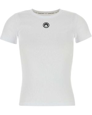 Marine Serre Logo Cotton T-Shirt - White
