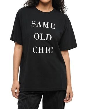 Moschino Single Graphic Crew Neck Oversized T-Shirt - Black