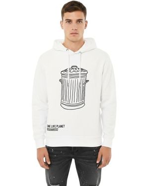 DSquared² Graphic Logo Hoodie - White