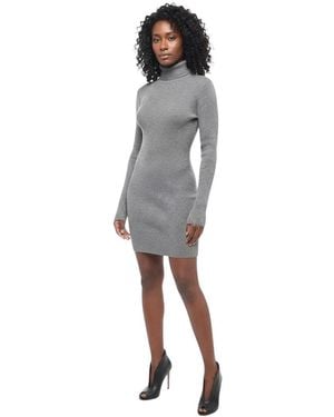 DSquared² Knitted Turtle Neck Mini Dress - Gray