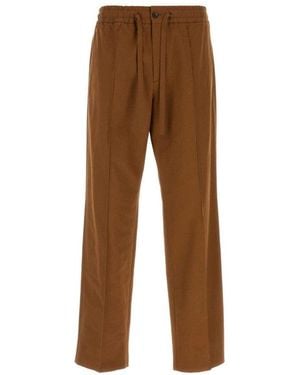 Valentino Solid Drawstring Trousers - Brown