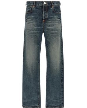 KENZO 'Boke Flower' Button Jeans - Blue