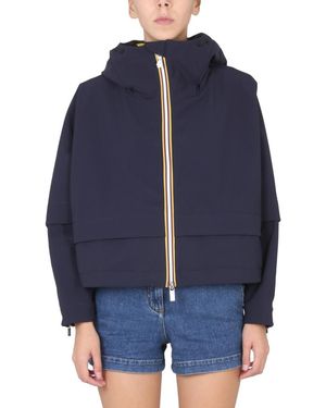 K-Way Solid Hood Jacket - Blue