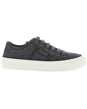 Brunello Cucinelli Shiny Tab Sneakers - White