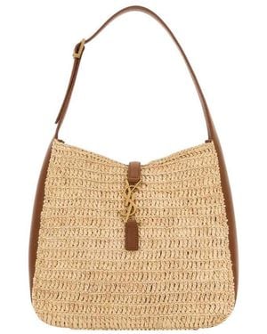 Saint Laurent Natural Le 5 A 7 Small Shoulder Bag - Metallic