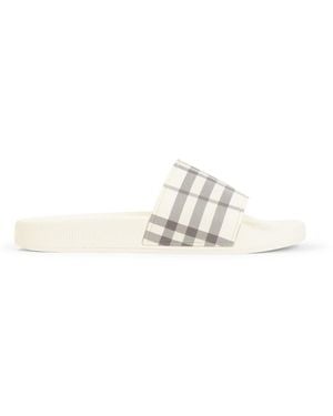 Burberry Checks Furley Slides - White