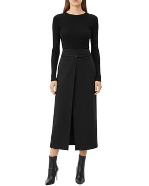 Courreges Solid Ankle Length Skirt - Black