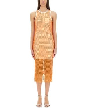 Moschino Mesh And Sequin Dress - White