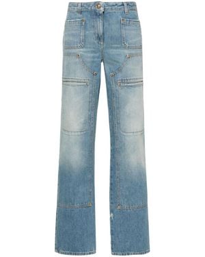 Palm Angels Knee-Panel Mid-Rise Straight Jeans - Blue