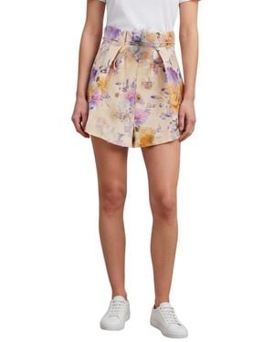 Zimmermann Floral Shorts - Natural