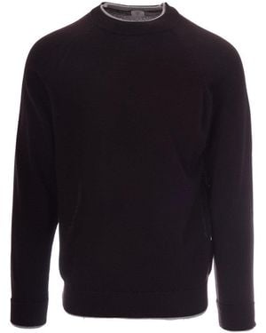 Eleventy Dark Crew Neck Jumper - Blue