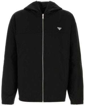 Prada Zip-Up Hood Jacket - Black